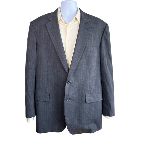 Brooks Brothers Mens Brooksease 2 Button Blazer Gray Pinstripe Size 45L - Picture 1 of 8